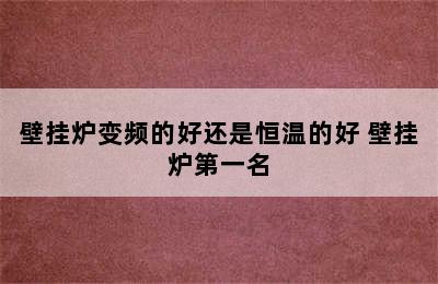 壁挂炉变频的好还是恒温的好 壁挂炉第一名